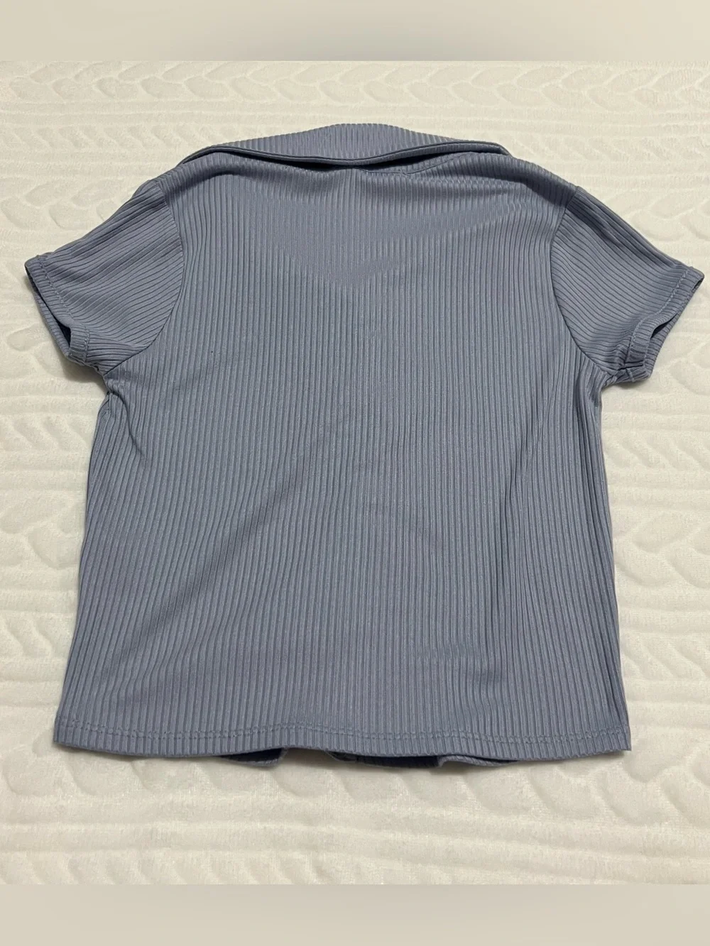 💗 Beautees - Girls Blue Short-Sleeve Button Front Top with Plaid Skirt‎